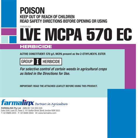 mcpa lve chemical label.